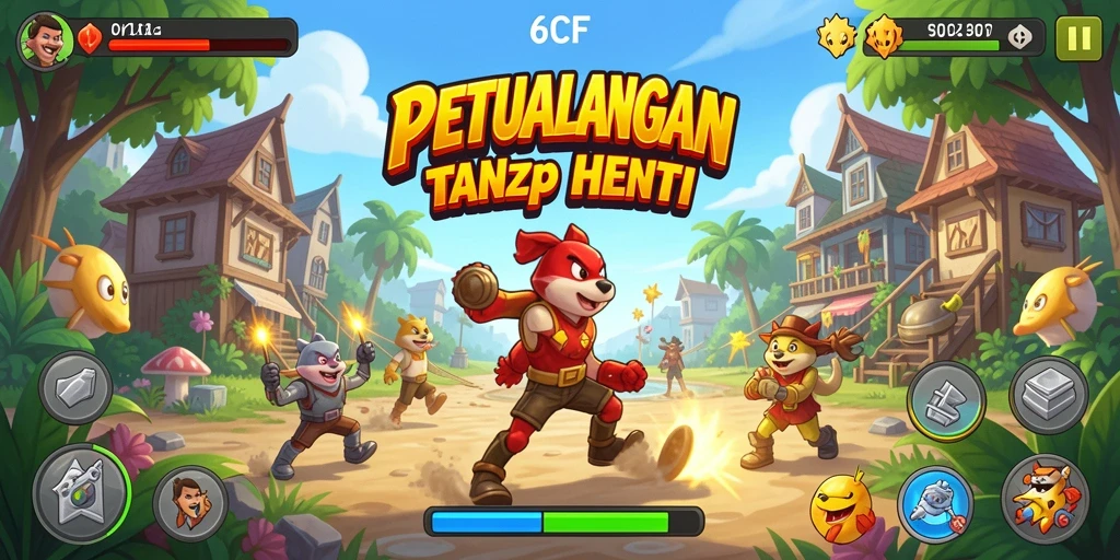 Tampilan gameplay seru dari 6CF, menampilkan aksi arcade yang menegangkan.