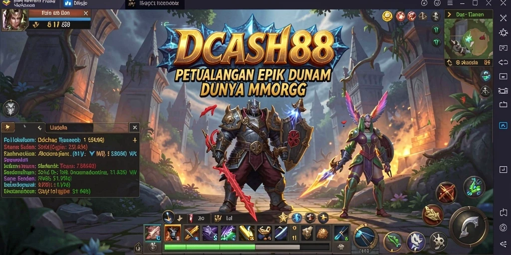 Menampilkan gameplay seru dari IDCASH88 di dunia MMORPG.