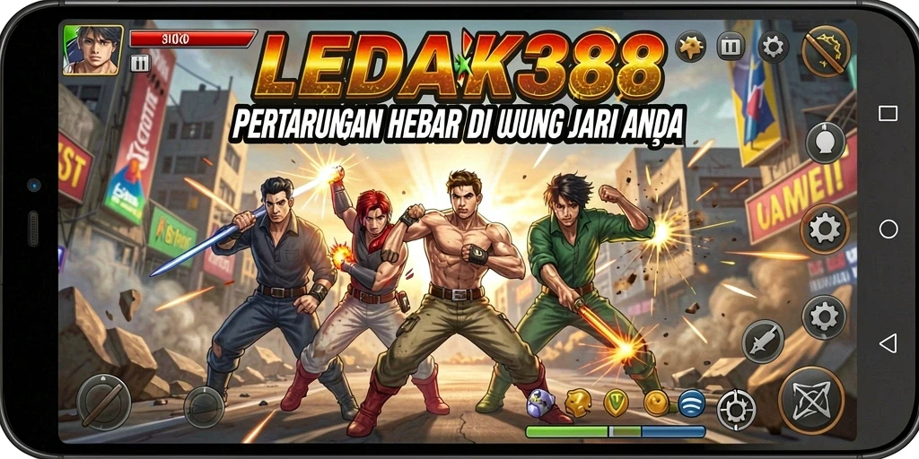 Tampilan seru dari pertarungan di LEDAK388 dengan grafis yang mendebarkan.