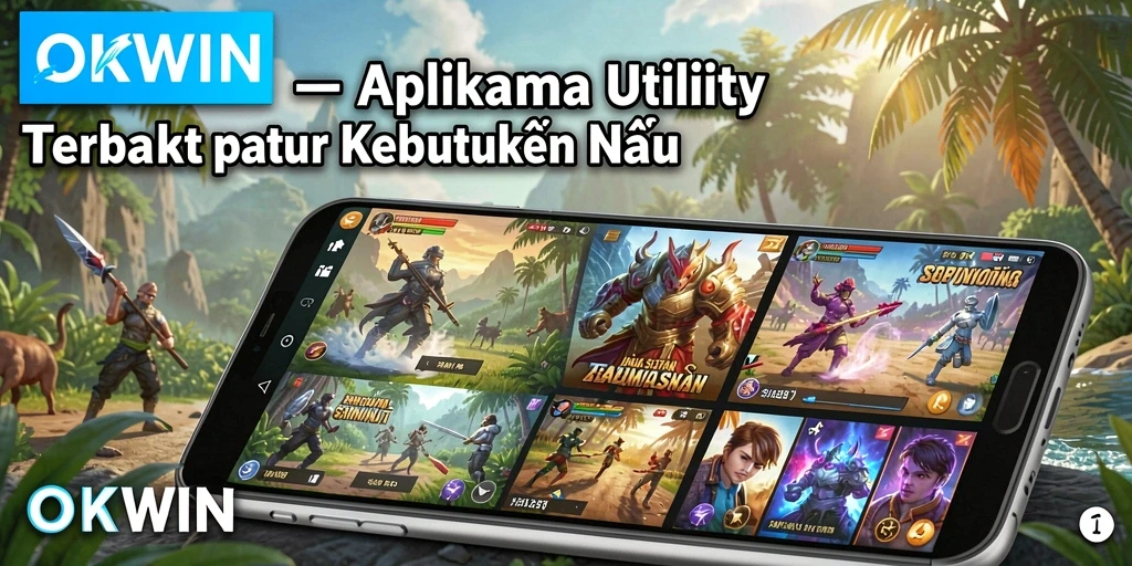 Tangkapan layar utama OKWIN menampilkan antarmuka aplikasi Utility yang sederhana dan efektif.