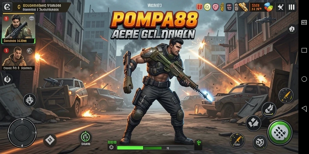 Tampilan seru dari gameplay POMPA88 yang menegangkan.