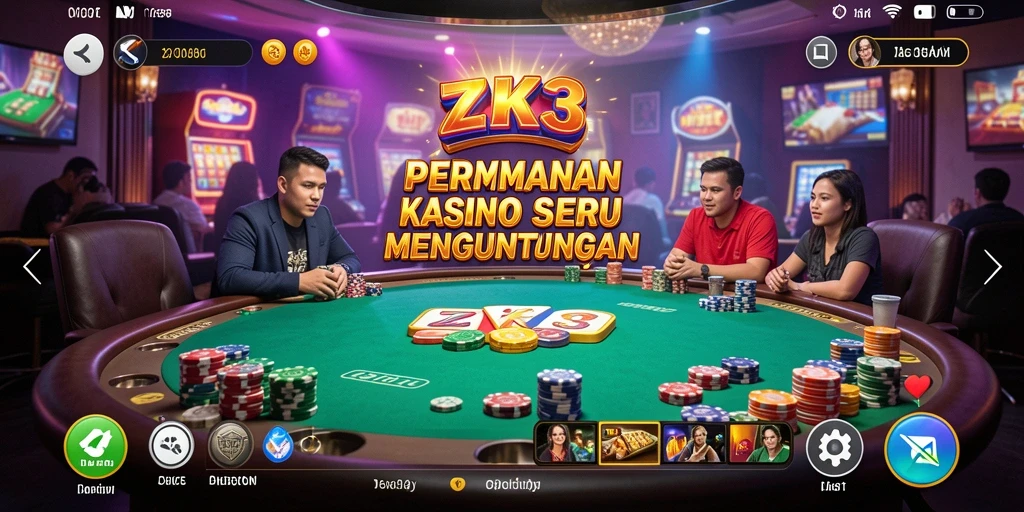 Screenshot ZK3 memperlihatkan gameplay kasino yang mendebarkan.